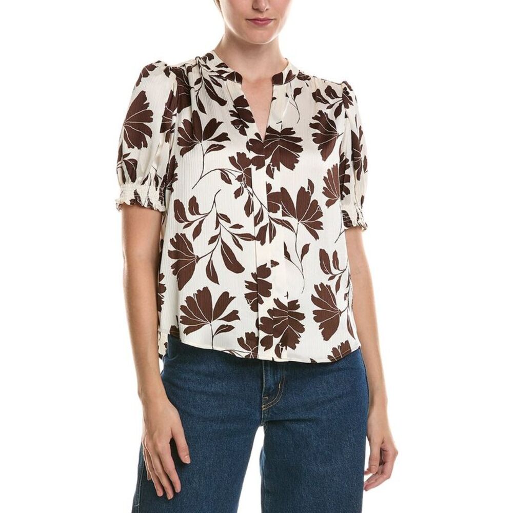 Anne Klein Womens  Petite Y Front Blouse, White